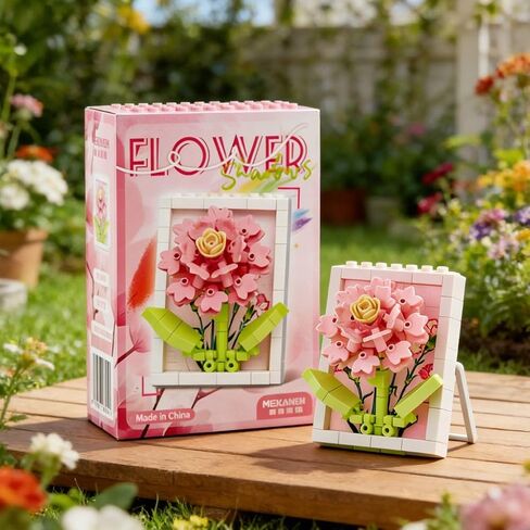 Carnation Shadowbox Figurine, 3D Floral Art Frame for Desk Decor, Cute Birthday Gift Idea for Women & Men, Adorable Home Trinket Collection in Kuwait