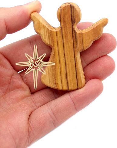 Dacaret Factory Olive Wood Guardian Angel, fits in The Hand and Pocket | Reduces Stress and Anxiety | Palm Angel | Angels Figurines | Thumb Stone | Comfort | Worry Stone (1) in Saudi Arabia