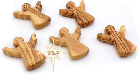Dacaret Factory Olive Wood Guardian Angel, fits in The Hand and Pocket | Reduces Stress and Anxiety | Palm Angel | Angels Figurines | Thumb Stone | Comfort | Worry Stone (1) in Saudi Arabia
