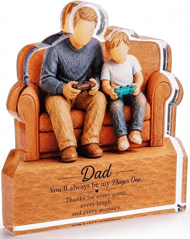 Dad Gamer Gift from Son, Father’s Day Birthday Christmas Gift for Dad, Funny Game Room Desk Decor for Daddy Stepdad Papa, Father Son Gaming Plaque in Saudi Arabia