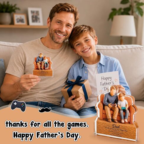 Dad Gamer Gift from Son, Father’s Day Birthday Christmas Gift for Dad, Funny Game Room Desk Decor for Daddy Stepdad Papa, Father Son Gaming Plaque in Saudi Arabia