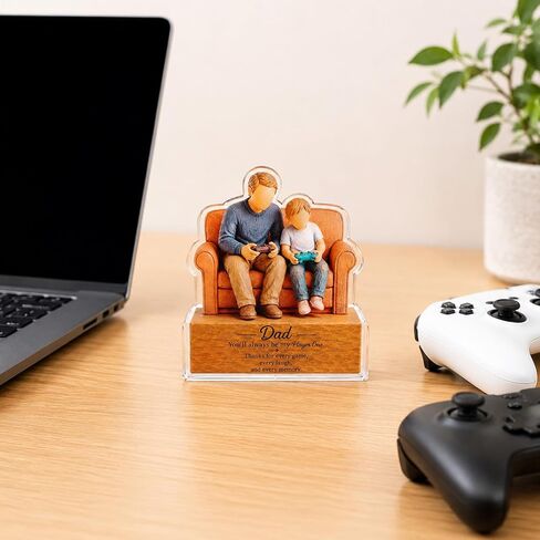 Dad Gamer Gift from Son, Father’s Day Birthday Christmas Gift for Dad, Funny Game Room Desk Decor for Daddy Stepdad Papa, Father Son Gaming Plaque in Saudi Arabia