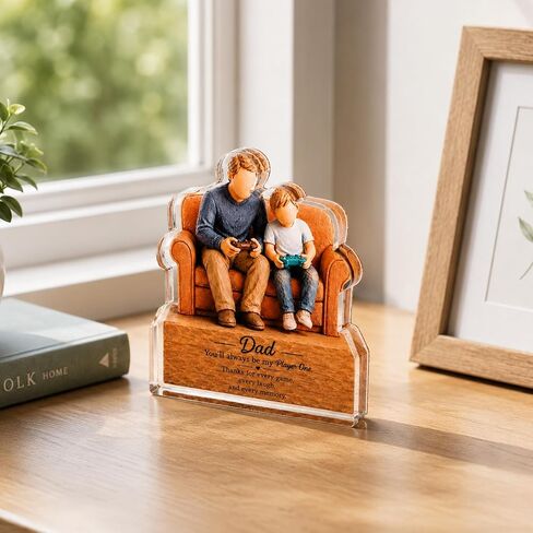 Dad Gamer Gift from Son, Father’s Day Birthday Christmas Gift for Dad, Funny Game Room Desk Decor for Daddy Stepdad Papa, Father Son Gaming Plaque in Saudi Arabia
