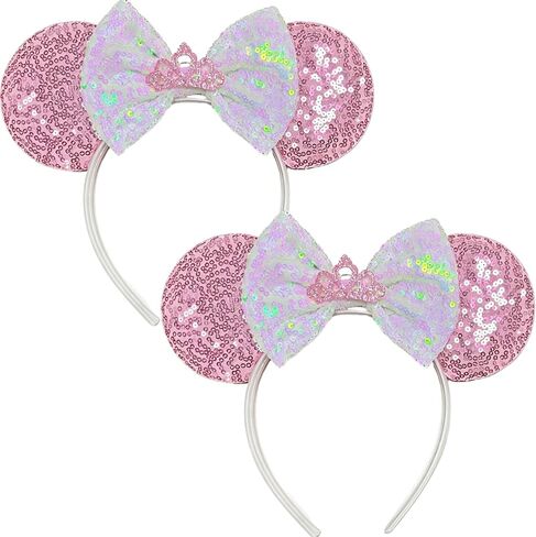2Pack Mouse Ears for Women Girls Heandbands Outfit Essentials Park Mouse Ears Hair Accessories Birthday Decorations in Kuwait