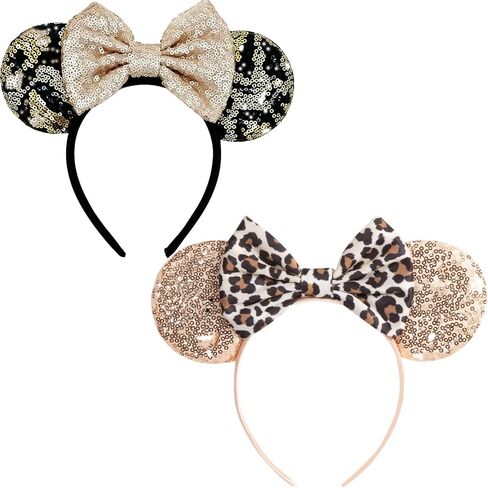 2Pack Mouse Ears for Women Girls Heandbands Outfit Essentials Park Mouse Ears Hair Accessories Birthday Decorations in Kuwait