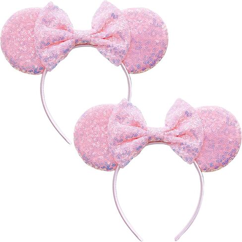 2Pack Mouse Ears for Women Girls Heandbands Outfit Essentials Park Mouse Ears Hair Accessories Birthday Decorations in Kuwait