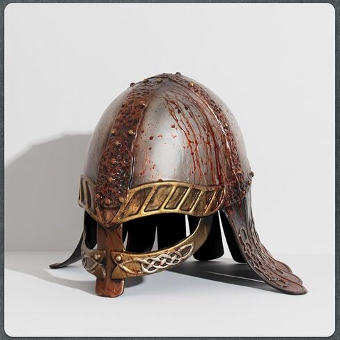whitefeather Viking Warrior Helmet, Plastic Norse Barbarian Costume Hat, Medieval Cosplay Accessory for Adults, Halloween Party in Saudi Arabia