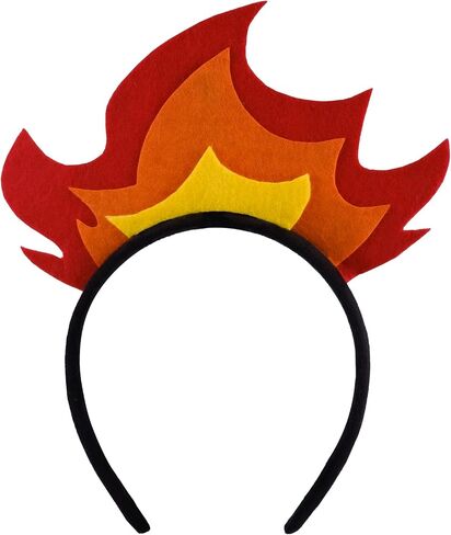 SIOTMERA Flame Headband, Comfortable Fire Headband with Three Colored Flames, Soft Makeup Head Wear for Washing Face, Felt Fire Hair Accessories for Carnivals, Cosplay Costumes, and Party Photo Props in Saudi Arabia