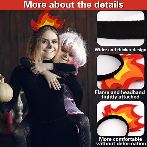 SIOTMERA Flame Headband, Comfortable Fire Headband with Three Colored Flames, Soft Makeup Head Wear for Washing Face, Felt Fire Hair Accessories for Carnivals, Cosplay Costumes, and Party Photo Props in Saudi Arabia