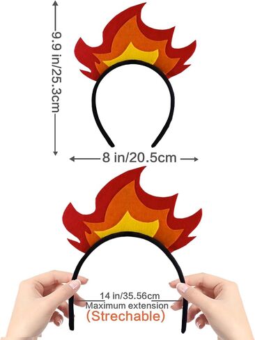 SIOTMERA Flame Headband, Comfortable Fire Headband with Three Colored Flames, Soft Makeup Head Wear for Washing Face, Felt Fire Hair Accessories for Carnivals, Cosplay Costumes, and Party Photo Props in Saudi Arabia