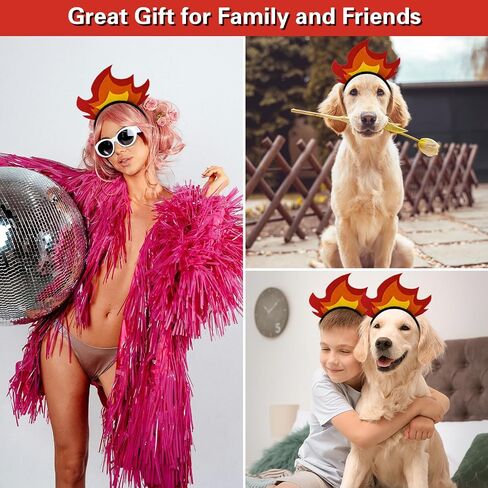 SIOTMERA Flame Headband, Comfortable Fire Headband with Three Colored Flames, Soft Makeup Head Wear for Washing Face, Felt Fire Hair Accessories for Carnivals, Cosplay Costumes, and Party Photo Props in Saudi Arabia