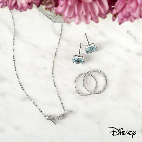 Origami Owl Disney .925 Sterling Silver Kind CZ Dainty Stacking Rings With Blue Crystals, Size 7 (Set of 2) in Saudi Arabia