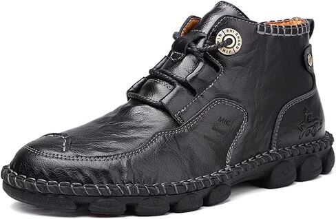 Men's Ankle Chukka Boots Mid-Up Men Leather Casual Lightweight Ankle Boot Hand Stitching Lace Up Fashionable Boots for Men Outdoor Working in Saudi Arabia