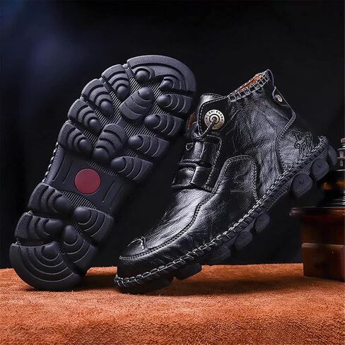Men's Ankle Chukka Boots Mid-Up Men Leather Casual Lightweight Ankle Boot Hand Stitching Lace Up Fashionable Boots for Men Outdoor Working in Saudi Arabia