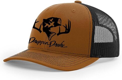 Droppin Drake Hunting Hat Deer Hunting Fishing Duck Hunting Mesh Back Embroidered Trucker Hat in Kuwait