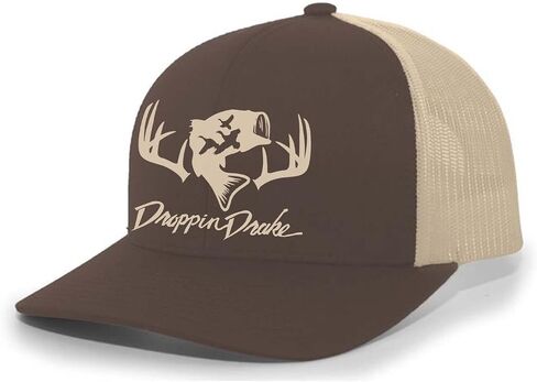 Droppin Drake Hunting Hat Deer Hunting Fishing Duck Hunting Mesh Back Embroidered Trucker Hat in Kuwait