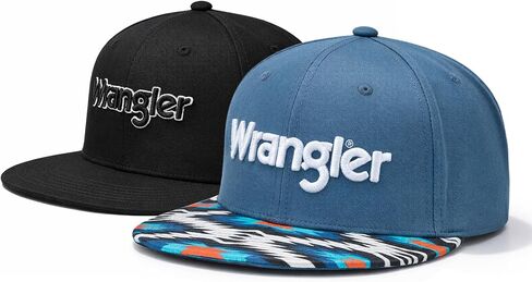 Montana West X Wrangler Snapback Hat 2PCS Set Flat Brim Baseball Cap with 7-Panel Adjustable for Men Women in Kuwait