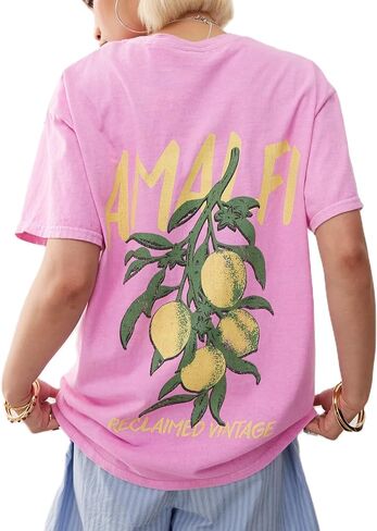 Women Teens Girl Oversized Graphic Shirts Short Sleeve Floral Baggy Tees Y2K Cute Aesthetic Summer Coastal Tops in Saudi Arabia