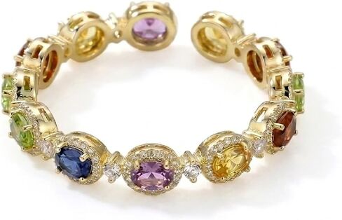 Rainbow Ring for Women Colorful Cubic Zirconia Band Rings Adjustable Colorful Summer Jewelry for Women in Saudi Arabia