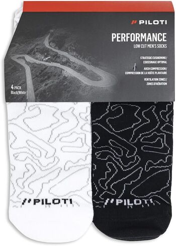 Piloti Men's Performance Low Cut Ventilated Cushioned Athletic Socks, 4 Pack in Saudi Arabia