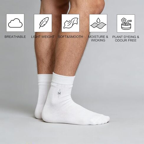 Silk Ankle Socks for Men Soft Athletic Running Casual Socks Moisture Wicking Breathable Quarter Socks Low Cut Socks 6 PACK Mini Crew Socks in Saudi Arabia