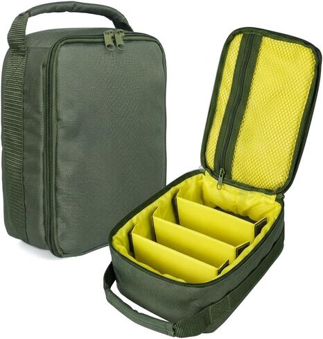 Fishing Tackle Bag Waterproof Fishing Bag Portable Fishing Reel & Gear Bag with 3 Adjustable Dividers for Spinning Baitcasting Fly Reels (Army Green) in Kuwait