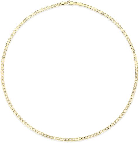Gemsme 18K Yellow Gold Plated 3mm Cuban Link Chain Pendant Necklace for Women Men Diamond-Cut Cuban Chain Necklace Jewelry with Lobster Clasp 16-22 Inch in Kuwait