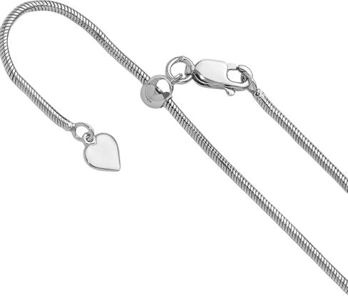 IceCarats 925 Sterling Silver 1.6mm Thin Adjustable Snake Chain Necklace Polished in Kuwait