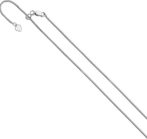 IceCarats 925 Sterling Silver 1.6mm Thin Adjustable Snake Chain Necklace Polished in Kuwait