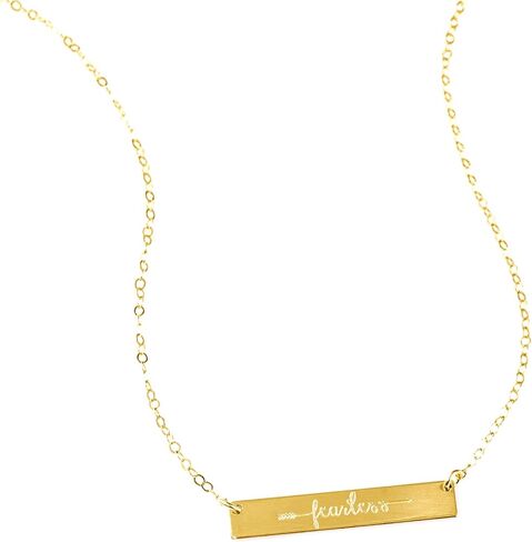 Danique "Fearless" Necklace • Boho Arrow Necklace for Layering • Sterling Silver or Gold Filled • Minimalist Bar Jewelry for Women • Custom Engraved Necklace for Her • Personalized Gift for Girlfriend in Kuwait