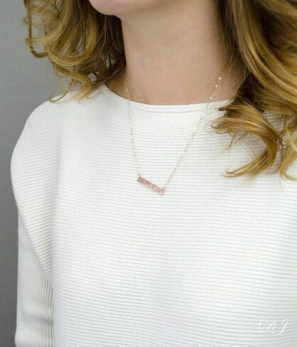 Danique "Fearless" Necklace • Boho Arrow Necklace for Layering • Sterling Silver or Gold Filled • Minimalist Bar Jewelry for Women • Custom Engraved Necklace for Her • Personalized Gift for Girlfriend in Kuwait
