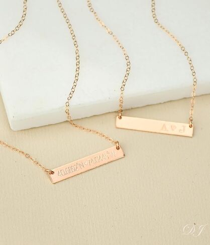 Danique "Fearless" Necklace • Boho Arrow Necklace for Layering • Sterling Silver or Gold Filled • Minimalist Bar Jewelry for Women • Custom Engraved Necklace for Her • Personalized Gift for Girlfriend in Kuwait