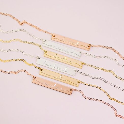 Danique "Fearless" Necklace • Boho Arrow Necklace for Layering • Sterling Silver or Gold Filled • Minimalist Bar Jewelry for Women • Custom Engraved Necklace for Her • Personalized Gift for Girlfriend in Kuwait