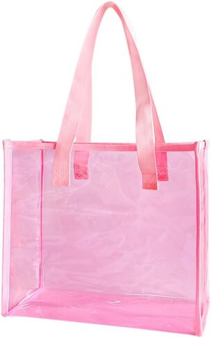 Holographic and solid Pattern Tote Bag with Handles11.8x4.33x10.24inches colorfaul beach bag for work stadium travel in Saudi Arabia
