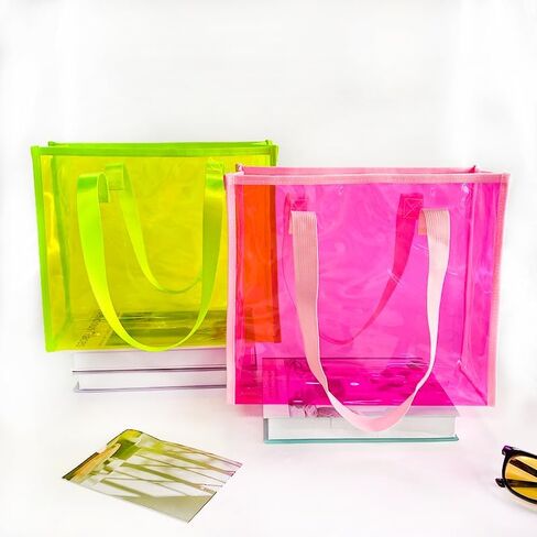 Holographic and solid Pattern Tote Bag with Handles11.8x4.33x10.24inches colorfaul beach bag for work stadium travel in Saudi Arabia