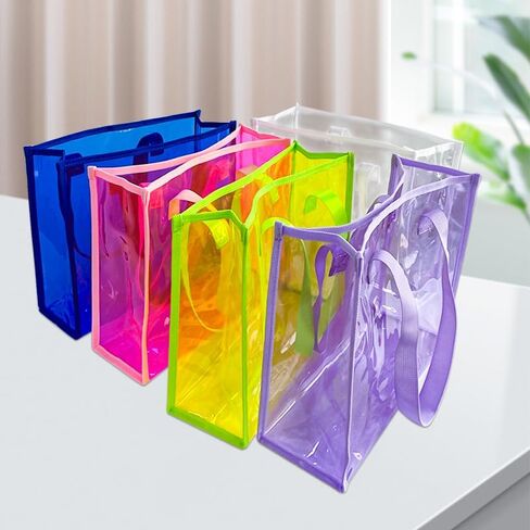Holographic and solid Pattern Tote Bag with Handles11.8x4.33x10.24inches colorfaul beach bag for work stadium travel in Saudi Arabia