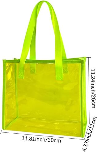 Holographic and solid Pattern Tote Bag with Handles11.8x4.33x10.24inches colorfaul beach bag for work stadium travel in Saudi Arabia
