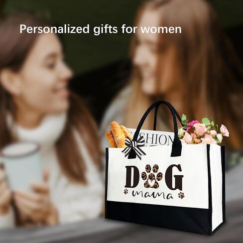 Dog Mama Tote Bag, Dog Canvas Tote Bag Gift for Women, 12x17 inch in Saudi Arabia