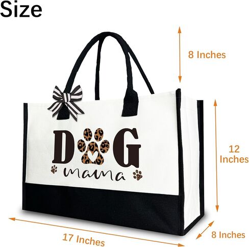 Dog Mama Tote Bag, Dog Canvas Tote Bag Gift for Women, 12x17 inch in Saudi Arabia