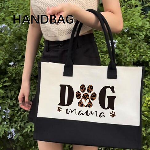 Dog Mama Tote Bag, Dog Canvas Tote Bag Gift for Women, 12x17 inch in Saudi Arabia