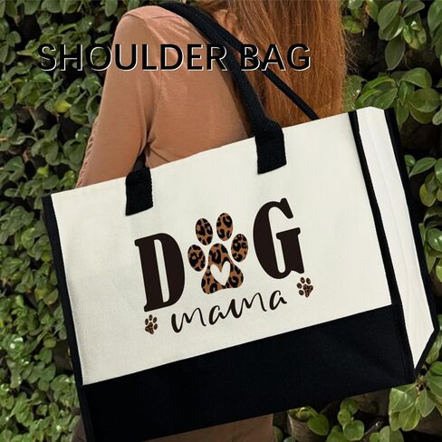 Dog Mama Tote Bag, Dog Canvas Tote Bag Gift for Women, 12x17 inch in Saudi Arabia