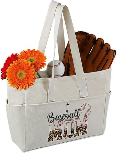 Baseball Mom Tote Bags,XL Baseball Mom Essentials Gifts Bag for Baseball Game Day, Baseball Mom Canvas Shoulder Bag in Kuwait