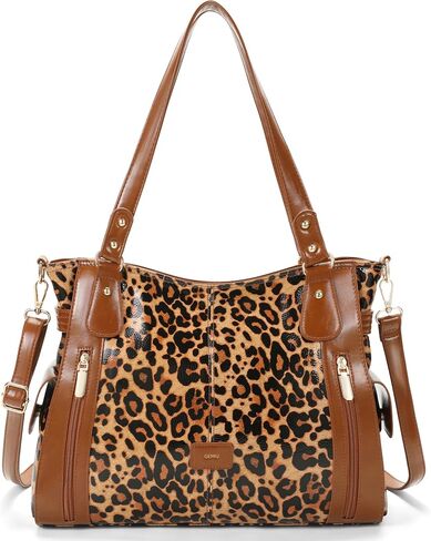 GEMIU Leather Tote Bags for Women - Large Shoulder Purse Multi-Pocket Crossbody Handbags with Adjustable straps in Kuwait