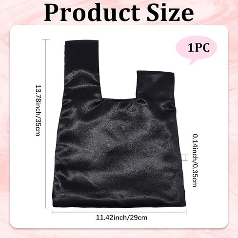 CRASPIRE Wrist Bag Knot Women's Satin Knot Bag Black Clutch Evening Handbag Mini Purse Small Tote Phone Wallet Satin Cloth Elegant Style Portable Travel Change Storage Wristlets in Kuwait