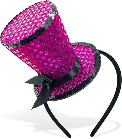 Fuchsia Mini Top Hat on Headband Sequin in Saudi Arabia