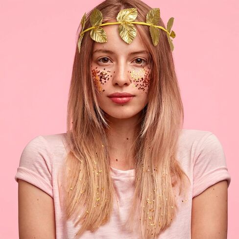 24PCS Gold Laurel Crown Bulk, 7.3inch Gold Laurel Crown Wreath Headbands Golden Leaf Headband Greek Goddess Headpiece Greek Party Decorations for Halloween,Party Festival in Kuwait
