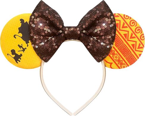 Trnerm Headband for Adult, Sequin Brown Bows Park Ears for Halloween Costume - Lion in Saudi Arabia