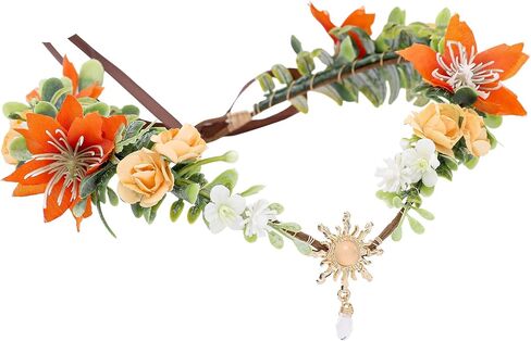 MOSTORY Woodland Flower Elf Crown, Floral Fairy Circlet for Women Renaissance Renfaire Cosplay Fantasy Fairycore Outfit in Kuwait