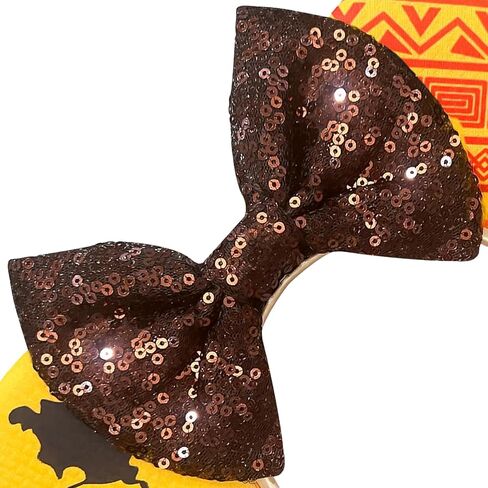 Trnerm Headband for Adult, Sequin Brown Bows Park Ears for Halloween Costume - Lion in Saudi Arabia