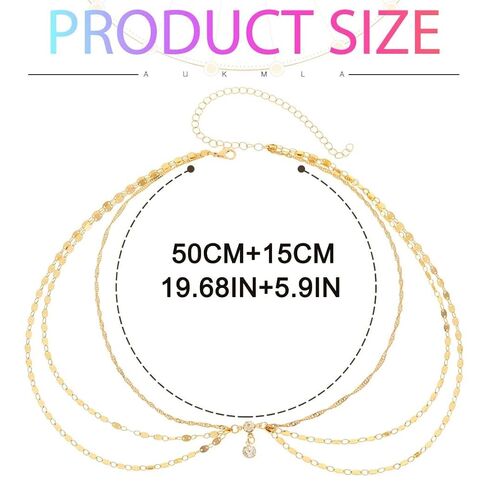 سلسلة رأس من Aukmla Boho، قطعة رأس ذهبية من حجر الراين للحفلات الراقصة، مجوهرات ذات طبقات للرأس للنساء in Kuwait